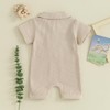 Lukivech Newborn Baby Boy Clothes Waffle Knit Short Sleeve Romper