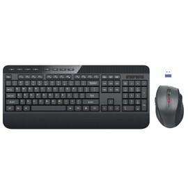 Wireless Keyboard and Mouse Combo with Wrist Rest, Foldable Legs, EDJO 2.4GHz Full-Sized Computer Keyboard, USB Mouse with 6 Buttons, Long Battery Life, Lag-Free for Laptop, PC, Windows, Mac（Black）