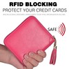 Easyoulife Womens Credit Card Holder Wallet Zip Leather Card Case