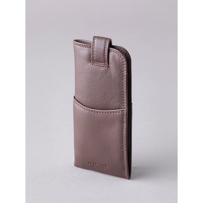 Real Leather Glasses Case in Brown genuine leather spectacle pouch