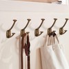 ZAUYX 5 Pack Antique Brass Hooks Decorative Heavy Duty Solid