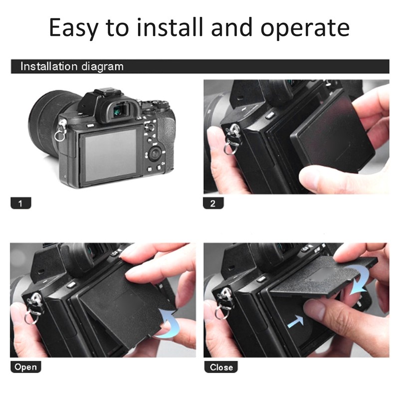 Digital Camera Sun Shade Hood Cover Display Screen Tempered Glass