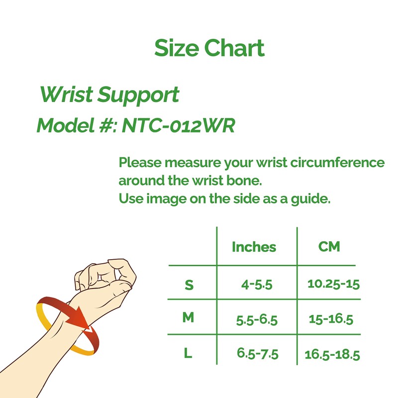 NEOtech Care Wrist Wrap Brace - Elastic Breathable Fabric -