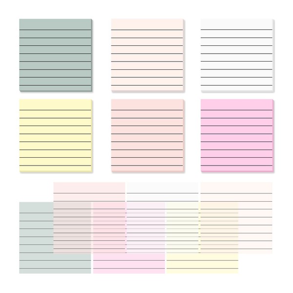 Temiary 6Pads Transparent Sticky Notes with Lines, Clear Sticky Note