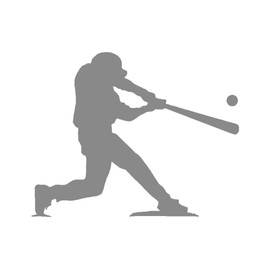 STICKER DAD Baseball Player at Bat V1 Vinyl Decal by StickerDad® - Size: 3.5", Color: Gray- Windows, Walls, Bumpers, Laptop, Lockers, etc.
