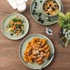 AmorArc Stoneware Dinnerware Sets,Round Reactive Glaze Ceramic Plates and Bowls