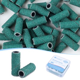 GazePlus 50 Pcs 3.1mm Small Sanding Bands for Nail Drills Green Disposable Small Sanding Bands 80 Grit for Nail Drill Set Acrylic Nail Gel Manicure & Pedicure