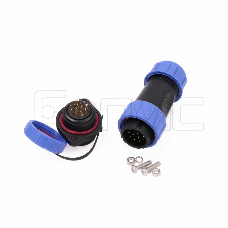 Eonvic HE21 12 Pin Waterproof Plug Aviation Bullet Plug Threaded