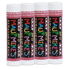 Maui Mike's Passion Fruit Lip Balm (4 units) with SPF-15 Sun Protection. Best Tasting Lip Balm. Vitamin E,Aloe Vera and SPF-15 Sun Protection. Moisturizer.