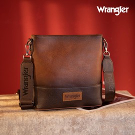 Wrangler Crossbody Bags for Women Brown Cross Body Bag Two Tone Purses and Handbags Messenger Bag WG20-8360BR