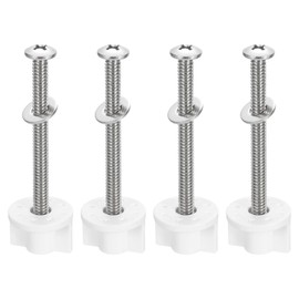 sourcing map 4Pcs Toilet Seat Hinge Screw, 3.15" Stainless Steel Universal Toilet Seat Screws with Nuts and Gasket for Toilet Seat Replacement Parts