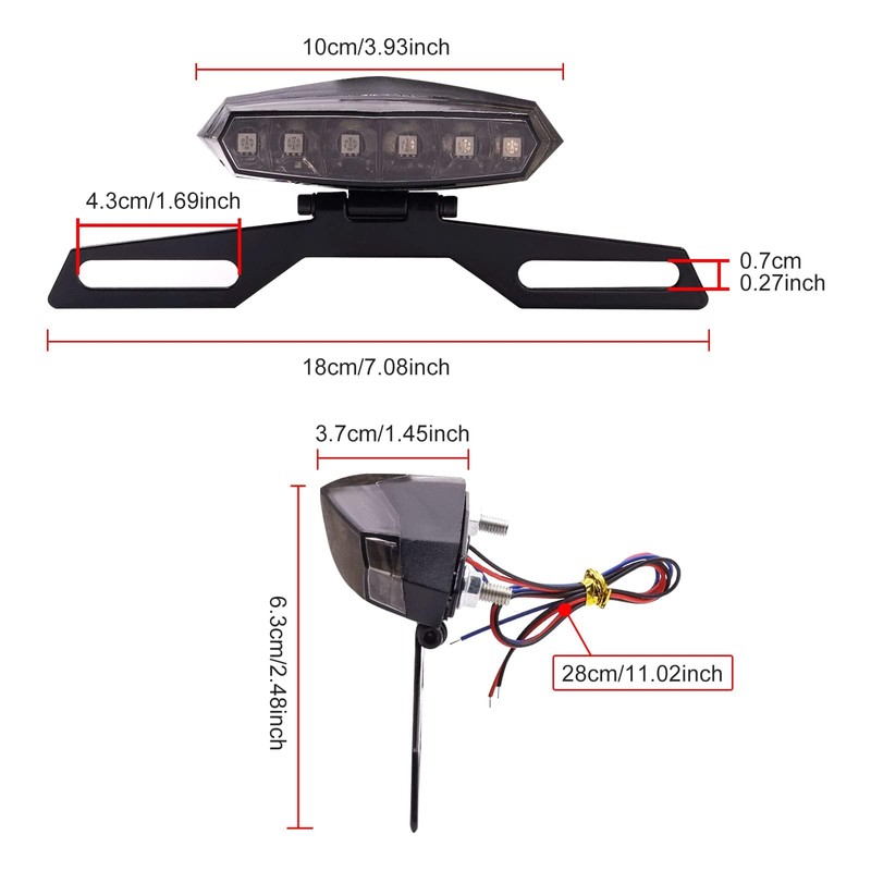 Aoling Bike Brake Lamp, Red, Position Light, White, Bike Tail