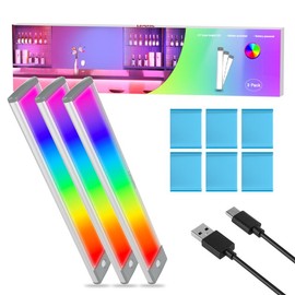 RGB Under Cabinet Lighting | APP Control + USB Rechargeable, Adjustable Brightness & Timer for Kitchen, Pantry & Home Decor Springtok Energy Battery - Color: 45RGB, pack: 2 pack