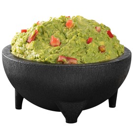 Restaurantware-56 Ounce Salsa Bowl, 1 3-Legged Design Molcajete Bowl - Microwavable, Dishwashable, Black Plastic Salsa Container, Shatterproof, For Sauces, Guacamole, and Cheese Dip