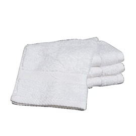 Bentley Priory Luxor Spa Towel 4 Pack of Face Flannels made from Absorbent 600 GSM Combed Cotton Multi Packs of Wash Cloths (BRIGHT WHITE)