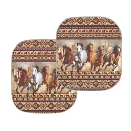 JUDENTIDOS Windshield Sun Shade Southwest Native American Navajo Aztec Horse Front Window Sunshade Cover Sun Visor Protector Universal Windshield Cover Sun Shade Fit Car, Truck, SUV