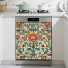 Magnetic Dishwasher Cover,Boho Ethnic Flower Reusable Dishwasher Magnetic Cover Decorative