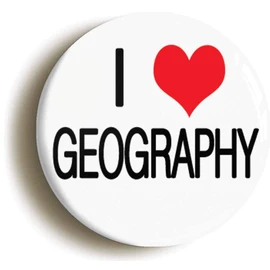 Ozorath I HEART LOVE GEOGRAPHY BADGE BUTTON PIN (Size is 1inch/25mm diameter)