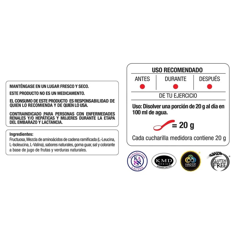 EVOLUTION, Aminoácidos BCAA, Suplemento Alimenticio, Leucina, Sin Gluten, Pre Workout,