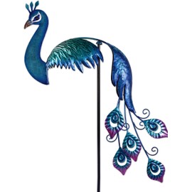 Sunset Vista 93485 Nature in Motion Balancer Garden Stake, 46-Inch, Peacock