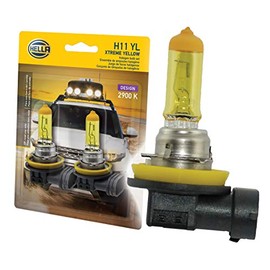 Hella H11 YL Focos Halogénicos H11 Amarillos 12 V 55 W, Paquete de 2