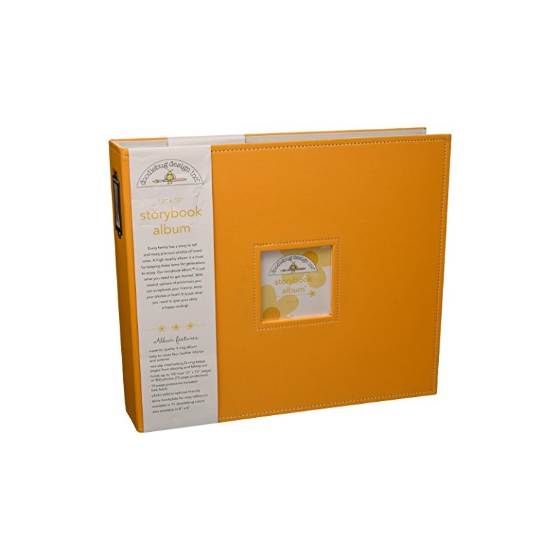 Doodlebug Design Storybook for Scrapbooking Album, 12 by 12-Inch, Tangerine