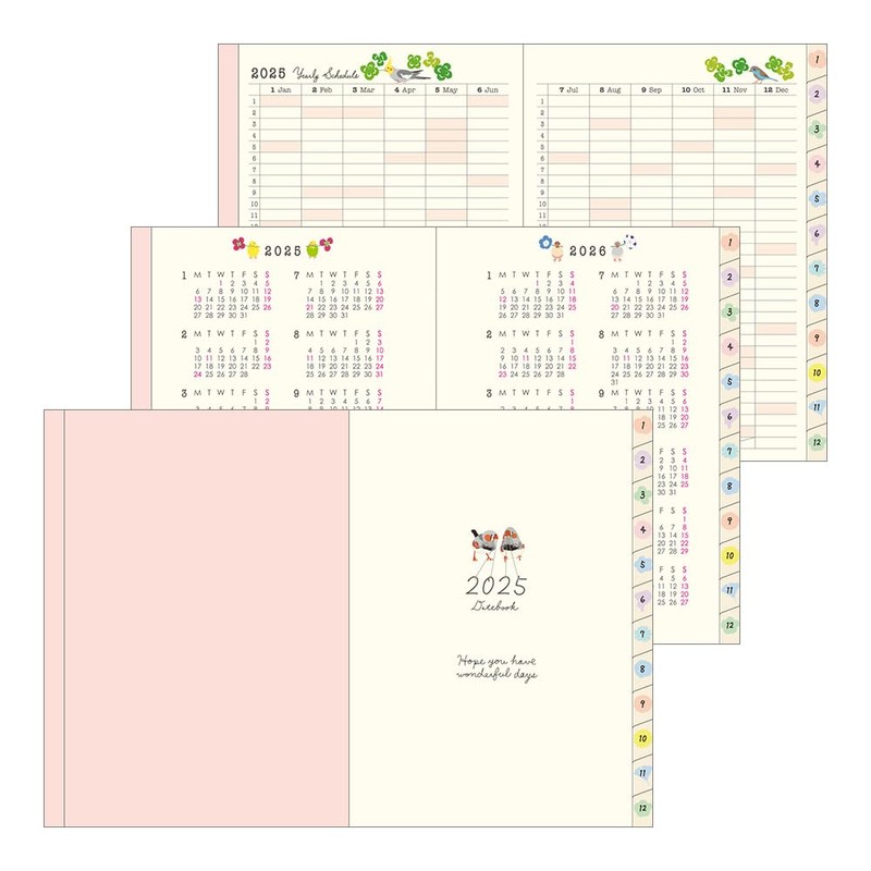 Midori Pocket Diary 2025 A6 Weekly Tri Pattern 22305006 (Begins