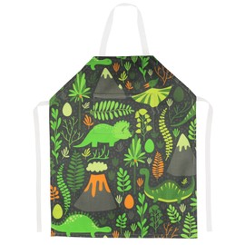 FenFang Children's Apron Boys Girls Apron for Children Painting with Pockets Dinosaur Cooking Apron Painting Apron Art Apron Kitchen Apron Work Apron Cooking Baking Garden 3-10 Years, black