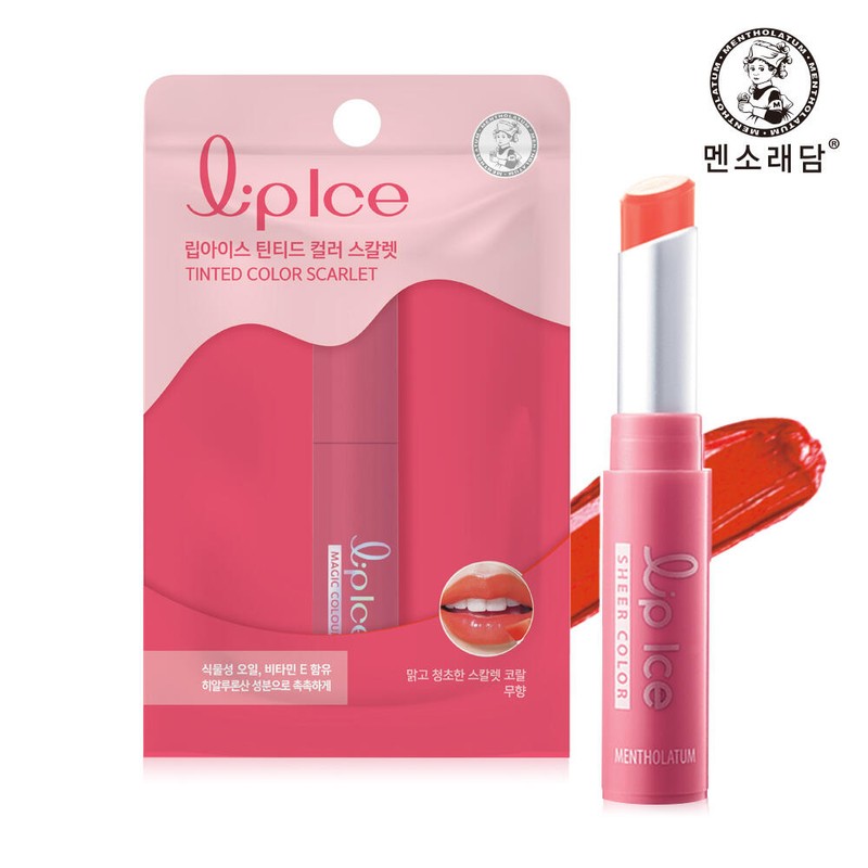 Mentholatium 멘소래담 립아이스 매직컬러 스트로베리+틴티드레드+스칼렛 Mensoldam Lip Ice Magical Color