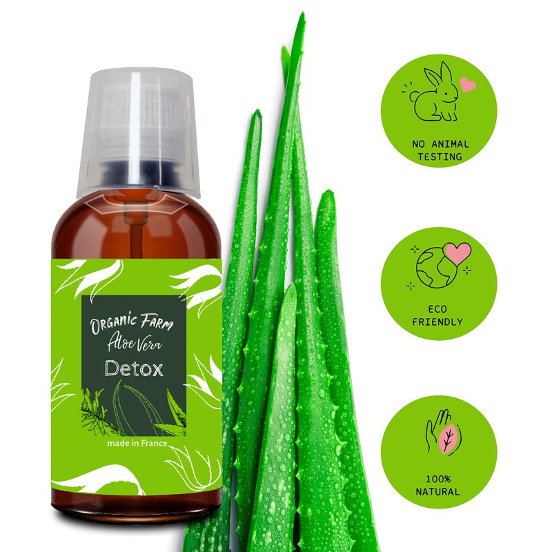 Organic Concentrated Aloe Vera Juice Detoxification Maximum Strength Cristal Bottle