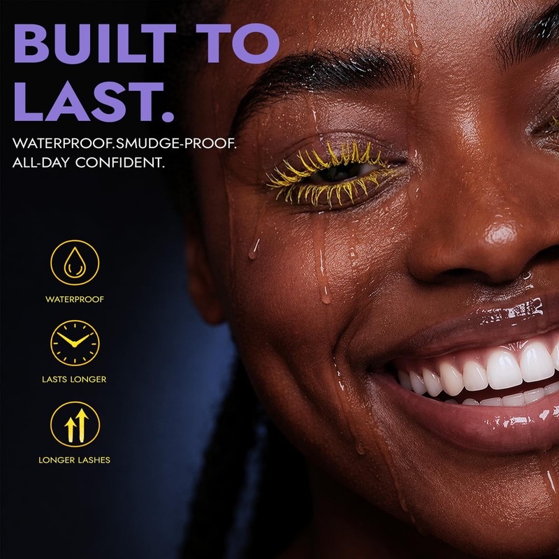 Colorful Mascara,Waterproof Long Lasting Volumizing Lengthening Mascara,Smudge-Proof Buildable Mascara With