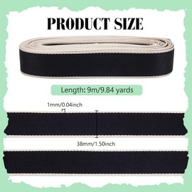 PH PandaHall 9m Black Webbing Straps Nylon Webbing 38mm Wide Heavy Sewing Webbing Striped Ribbons Flat Straps Webbing for DIY Crafts Backpack Luggage Strap Cloth Belt Supplies