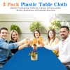 YSYJ 3 Pack Royal Blue Plastic Tablecloth Disposable Rectangular Table