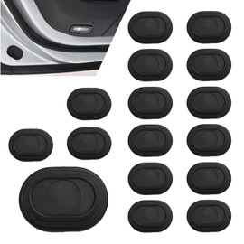 CyperFair 16 PCS Car Door Shock Absorber, Flexible Cushioning Silicone Body Protection Gasket, Multi-functional Portable DIY Self-adhesive Accessory, Universal Fit for Most Cars Trucks SUVs (Black)