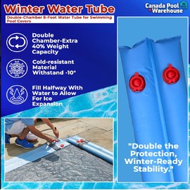 Water Logs for Winter Pool Covers Blue Water Tubes 8 feet Double Chamber, Does not roll in The Wind (1)