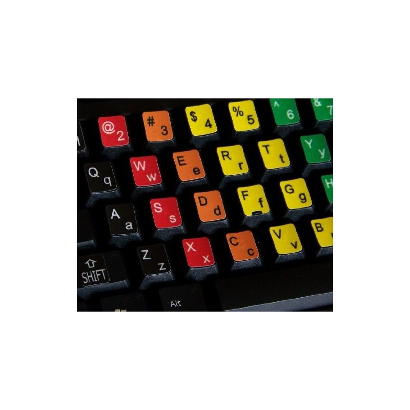 4Keyboard Learning English US Colored Keyboard Stickers (Lower & Upper