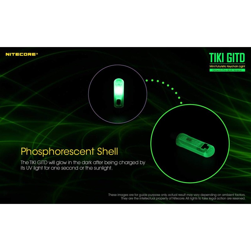 Nitecore TIKI GITD BLUE Rechargeable LED Keylight - High CRI