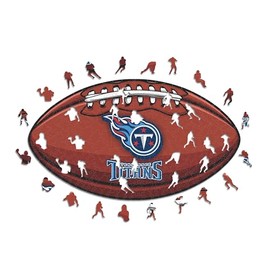 Iconic Puzzles, Tennessee Titans Crest, 100% ökologisch nachhaltiges Holzpuzzle mit offizieller Lizenz, Größe M, 270 Teile
