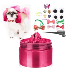 Red Temporary Hair Color Wax Kit for Dogs - Ideal Gift for Your Pets or Dog Lovers. Safe Hair Dye Color Wax for Parties, Cosplay,and Christmas. Washable Hair Color for Dogs, Instant Hair Color Cream