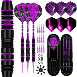 Lavishio Set di freccette Soft Tip – Set di punte in plastica, 3 freccette professionali in alluminio, set di punte in plastica 2BA per freccette professionali, freccette in plastica per lavagna