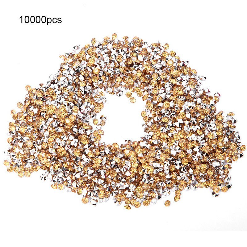 Diamond with Silver Plate Bottom Pointed Decoration Diamond 3mm(Golden with