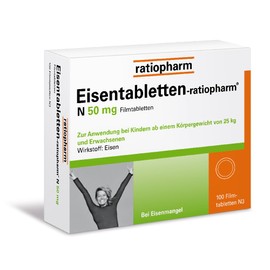 Iron Tablets Rati Opharm N 50 mg Tablets, Pack of 100