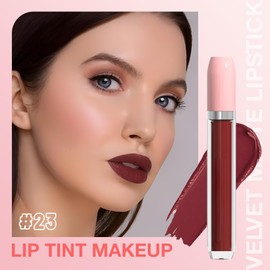 BINGBRUSH Super Stay Matte Longwear No-Budge Liquid Lipstick Makeup,Highly Pigmented Color and Instant Shine, Cheeky, Soft Matte Lip Cream Lightweight Lipgloss (23#, Pack of 1)