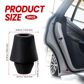 Bestmoy - 10 amortiguadores de puerta de coche, almohadillas para orejas de goma para puertas delanteras y traseras, protectores universales de cojín lateral para puerta de vehículo (negro)