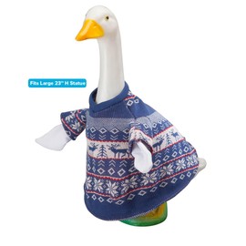 Gaggleville Blue and White Sweater Goose Outfit, Fits Large 23" H Statue, by Fox Valley Traders
