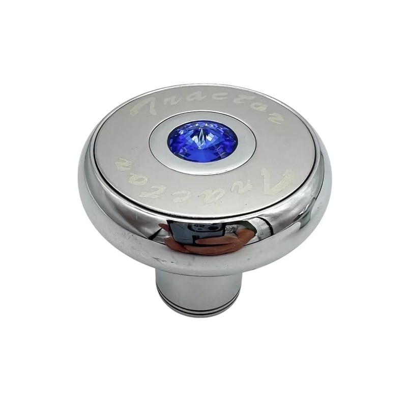 Chrome Blue Diamond Deluxe Tractor Trailer Air Brake Valve Knob