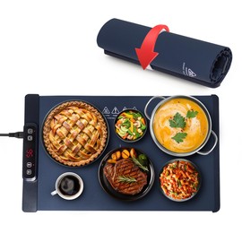 Electric Warming Tray - Rollable/Portable Warming Mat with Timer, Heating and Child Locks Control Feature - Electric Heating Pad for Party, Buffet, Picnic - Food Warmer Mat for Camping,Travel