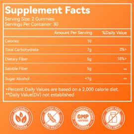 Babivek Fiber Gummies for Women and Men – Dietary Fiber, Gut Health Support, Vegan, Non-GMO, Non-Gluten, Mixed Berry & Strawberry Flavors, 60 Count