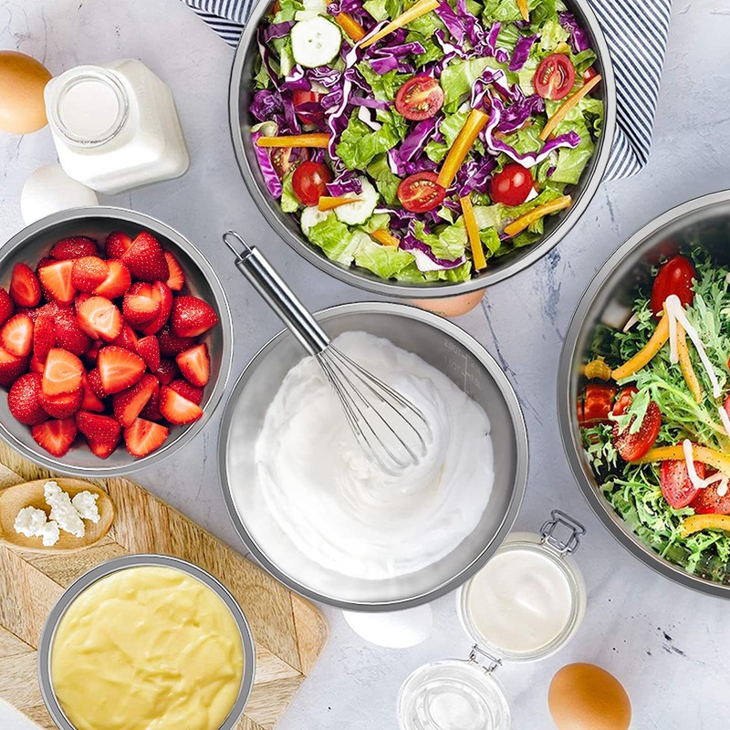 Wildone Mixing Bowls with Airtight Lids, 22 PCS Stainless Steel