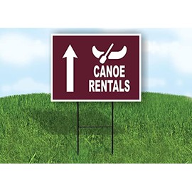 CANOE RENTALS STRAIGHT ARROW BROWN - Single Sided Yard Sign ROAD SIGN with Stand